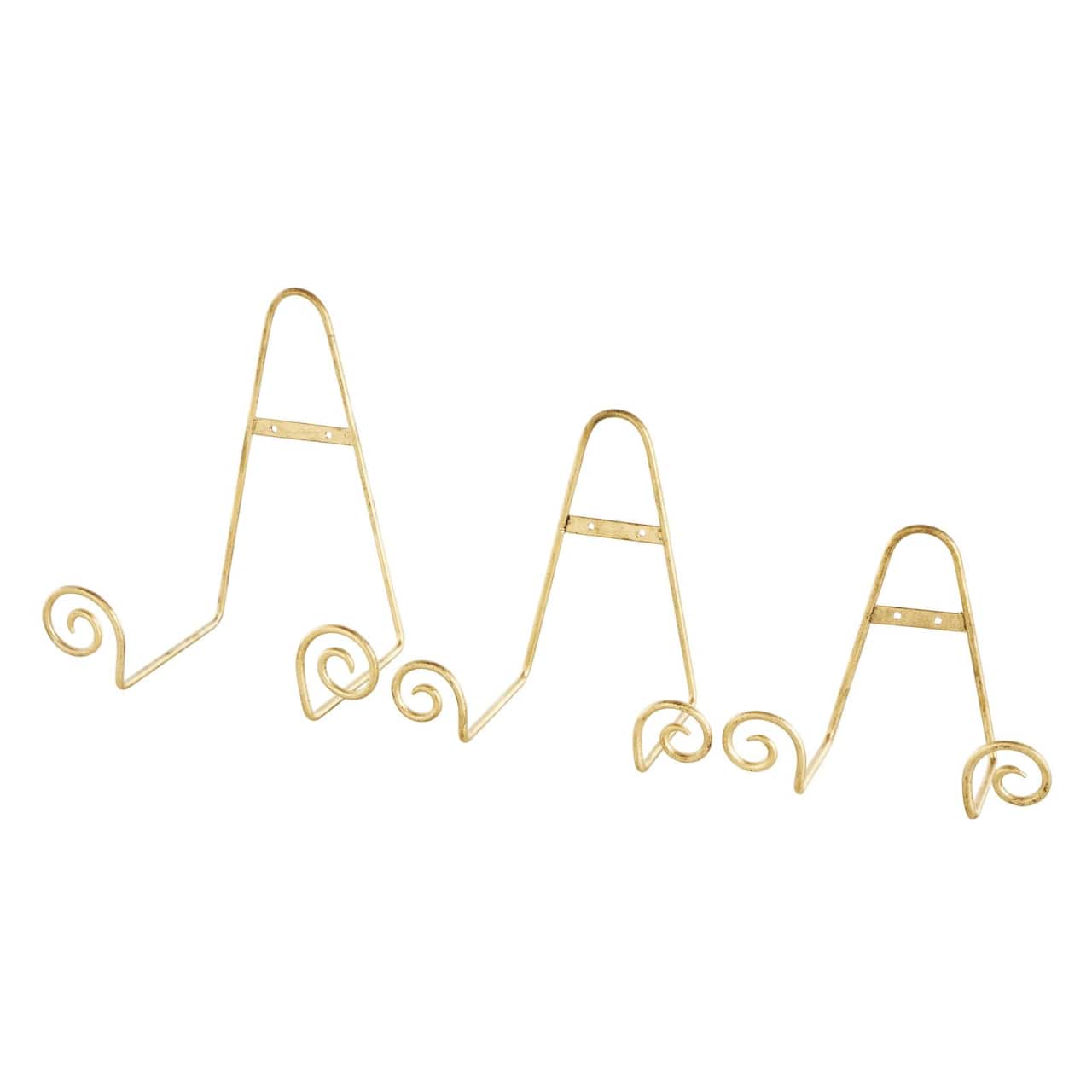Gold Metal Scroll Hanging Wall Rack Display Easel Set